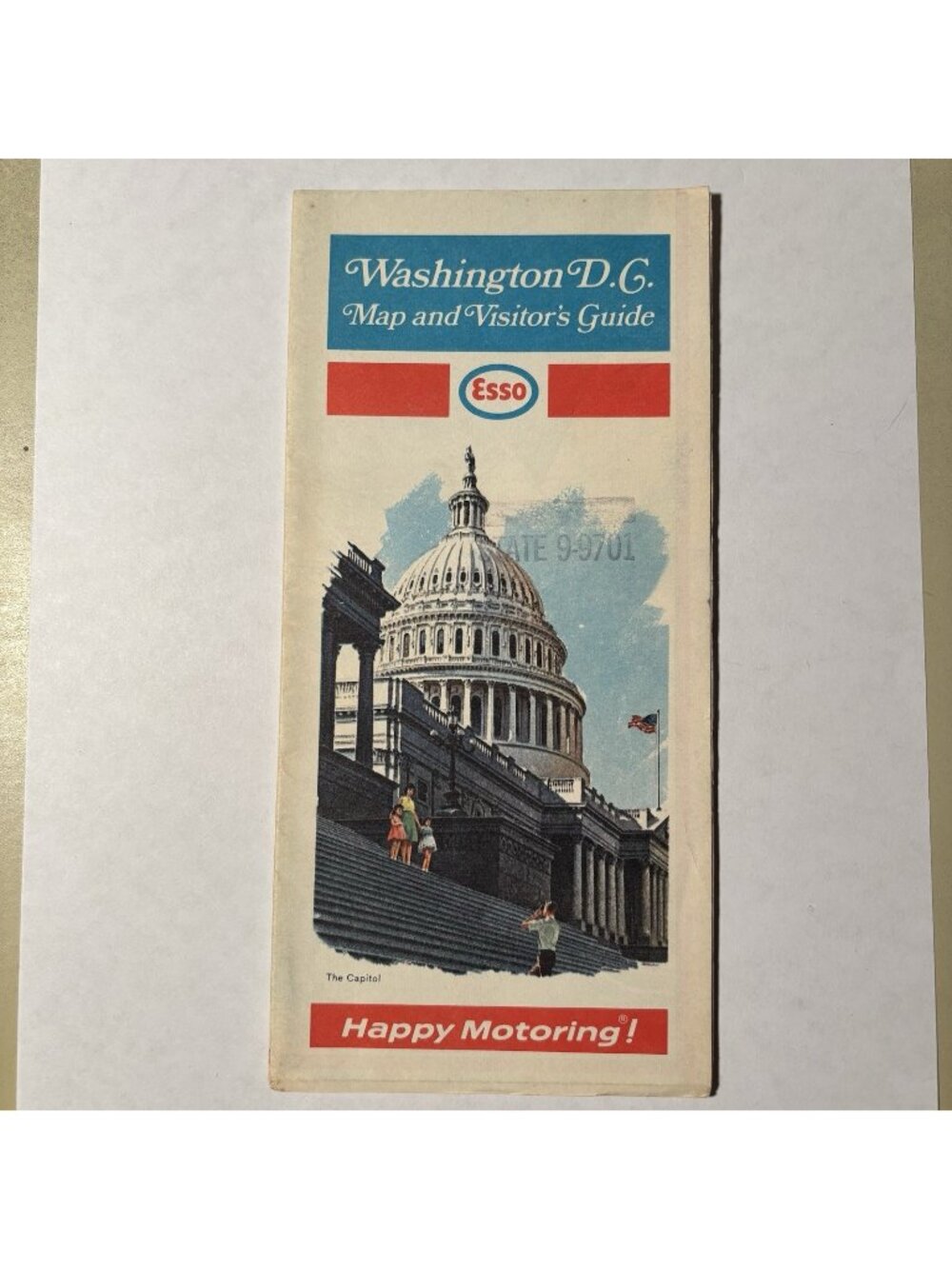 Vintage Esso Oil Gas Washington DC US Travel Tourism Road Map 1972 Local Stamp